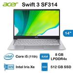 Acer Ultrathin Notebook Swift 3 SF314-Intel Core i5-1135G7/8GB DDR4 RAM/512GB SSD/Intel Graphics Shared/14