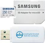 کارت حافظه 256 گیگابایتی Micro SDXC EVO Plus سامسونگ با آداپتور با Samsung A73 5G, A23, A23 5G, XCover 6 Pro Phone (MB-MC256) C10 U1 A2 باندل با 1 همه چیز به جز Stromboli SD، کارت خوان TF کار می کند