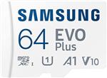 کارت حافظه microSD Samsung Evo Plus SDXC U1 Class 10 A1 تا 130 مگابایت بر ثانیه با آداپتور SD 2021 (64 گیگابایت)