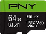 کارت حافظه فلش MicroSDXC PNY P-SDU64GU3100EX-GE 64 گیگابایتی Elite-X Class 10 U3 V30
