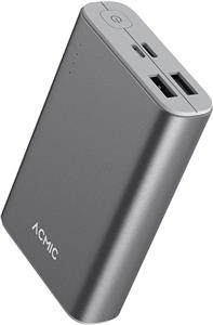 پاوربانک ACMIC powercore 10000mAh مینی قابل حمل pd با شارژ سریع تحویل 18 واتی، باریک PD USB C 18w برق پورت ورودی دوگانه برای آیفون، هواوی، سامسون و غیره 