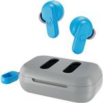 هدفون بی‌سیم Skullcandy Dime 2 True با فناوری کاشی‌یابی، باتری 12 ساعته، IPX4 مقاوم در برابر تعریق و آب، تناسب عایق صدا ایمن، خاکستری روشن/آبی 