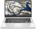 لپ تاپ HP Chromebook 14 اینچی با صفحه لمسی HD، Intel Celeron N4000، 4 گیگابایت رم، 32 گیگابایت eMMC، Chrome (14a-na0040nr، سفید سرامیکی)