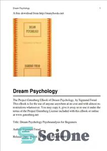 دانلود کتاب Dream psychology – روانشناسی رویا