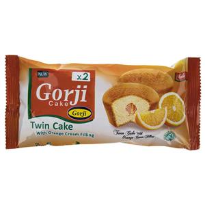 کیک دوقلو با مغزی کرم پرتقالی گرجی مقدار 50 گرم