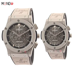 ساعت هابلوت ست کرنوگراف طوسی نقره ای اسکلتون Hublot-R