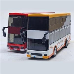 اسباب بازی ماشین فلزی اتوبوس دو طبقه چراغدار و موزیکال مدل Double-Decker Bus Model_Metal 