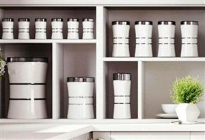 سرویس آشپزخانه 17 پارچه اورانوس | کمر باریک سفید درب استیل