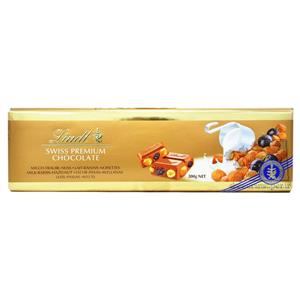 شکلات شیری با فندق و کشمش ۳۰۰ گرم پریمیوم لینت – lindt 