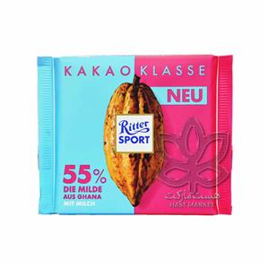 شکلات تلخ غنا ۵۵ درصد ۱۰۰ گرم ریتر اسپرت ritter sport 