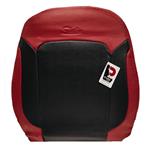 روکش صندلی خودرو محصول پارس کاور طرح سوزنی چرم قرمز وسط مشکی مناسب برای خودرو شاهین