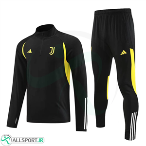 ست نیم زیپ شلوار یوونتوس  Juventus Tracksuit 2023-24 Black Yellow 