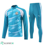 ست نیم زیپ شلوار منچسترسیتی  Manchester City Tracksuit 2023-24 Blue White