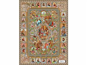 نخ و نقشه تابلو فرش تبریز طرح سلاطین – کد NP4945