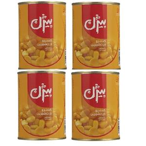 کنسرو ذرت شیرین بیژن وزن ۳۸۰ گرم بسته ی ۴ عددی
