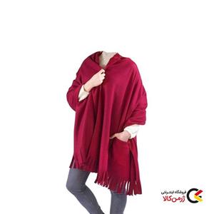 شال ونکو مدل Fleece جیب دار زرشکی