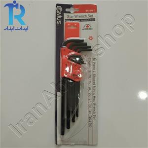 آچار ستاره ای جنیوس تولز مدل SK-010T مجموعه 10 عددی