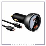 شارژر فندکی 140 وات بیسوس با کابل Baseus Digital Display fast car charger 140W CGZX070001 