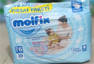 مولفیکس ترکیه سایز 6بسته 39عددی molfix 