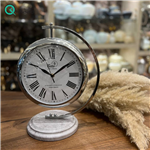 ساعت رومیزی بتیس مدل 3045، ساعت رومیزی فلزی لوکس، با تنوع رنگ بندی و رنگ آبکاری مات، اعداد رومی در صفحه ساعت، ترکیب رنگ نقره ای