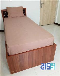 روتختی و کاور کشدار تک رنگ (عرض ۱۲۰) رنگ نسکافه‌ای