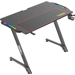 Twisted Minds Z Shaped Gaming Desk - Carbon Fiber Texture