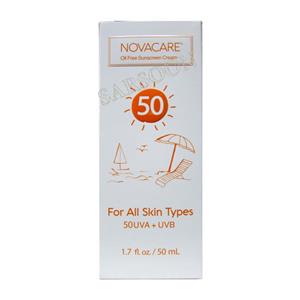 کرم ضدآفتاب فاقد چربی نواکر حجم Novakar oil-free sunscreen cream size 50 ml