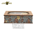 جعبه دمنوش پذیرایی چای کیسه ای تی بگ ترمه چوبی لوکس باکس کد LBL55