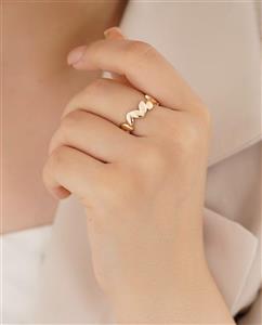 انگشتر زنانه YSX فری سایز مدل برگ طرح طلا