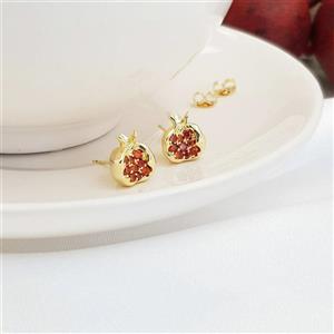 گوشواره زنانه میخی استیل مدل انار یلدایی