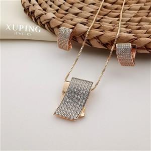 نیم ست زنانه ژوپینگ فول نگین طرح طلا کد BM-568