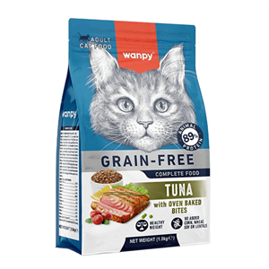 غذا خشک گربه بالغ ونپی مدل Grain Free طعم ماهی تن وزن 1.5 کیلوگرم