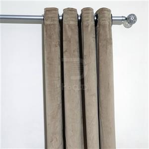 پرده پانچی آماده مخمل کالیفرنیا رنگ نسکافه ای