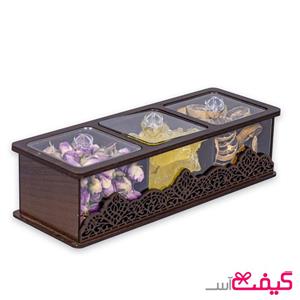 جعبه پذیرایی دمنوش مدل 3 خونه