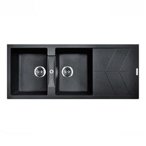 سینک ظرفشویی دو لگن گرانیتی کن مدل جاز JAZZ رنگ مشکی