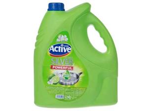 مایع ظرفشویی اکتیو سری سیلور با رایحه لیمو و گل 3750 گرم Active Lime and Flower Dishwashing Liquid 3750g