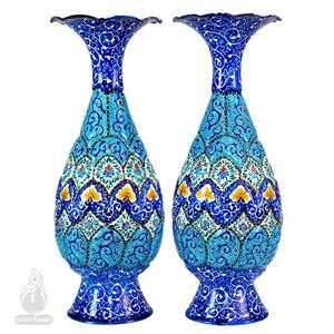 گلدان صراحی میناکاری نیل ارتفاع 20 سانتی متر 3