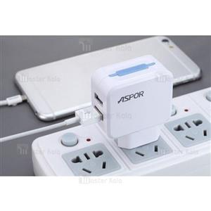 شارژر دیواری 2 پورت 2.1 امپر اسپور ASPOR A838 Power Adapter 