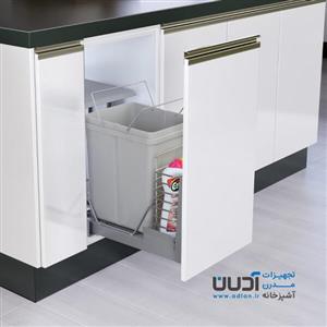 سطل زباله تک مخزنه متوسط ترکیبی ریل کف تاندم (23 لیتری) – هلنا