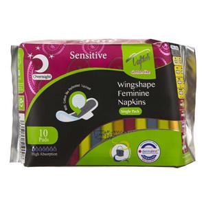 نوار بهداشتی بالدار تافته طرح یلدا با رویه کتانی ویژه شب 7 عددی tafte overnight pads