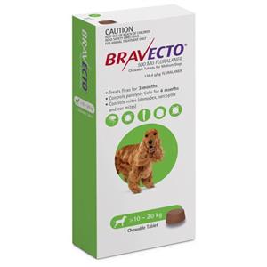 قرص ضد کک و کنه سگ براوکتو هلندی bravecto وزن 10 تا 20 کیلوگرم