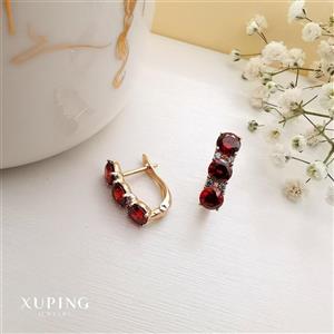 گوشواره دخترانه ژوپینگ مدل نگین قرمز کد B1305