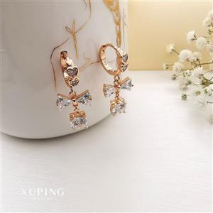 گوشواره آویزی ژوپینگ مدل پاپیون نگین دار کد B1306