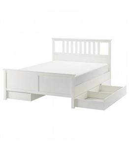 تختخواب یک نفره ایکیا مدل HEMNES با کفی Luroy و 4 کشو ذخیره سازی عرض 160 سانتیمتر رنگ سفید