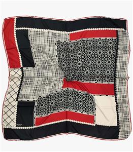 روسری سفید مشکی قرمز مجلسی 2923