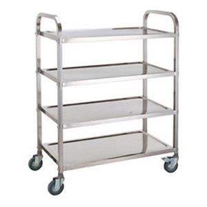 ترولی چهار طبقه استیل تخت 624