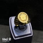 انگشتر مردانه طلا طرح تاج و سیاه قلم کد R22821