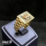 انگشتر مردانه طلا طرح سیگنت رولکسی و تاج کد R24017