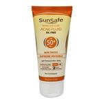 مایع ضد آفتاب ضد جوش بی رنگ فاقد چربی SPF 50 سان سیف بی رنگ-2 ساعته اورجینال