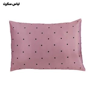 روبالشی ساتن ابریشم طرح قلبی صورتی زیپ دار تک عددی